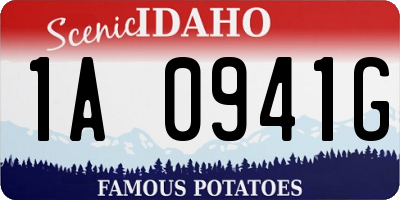 ID license plate 1A0941G