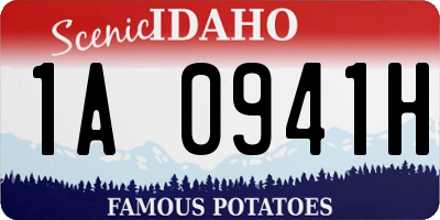 ID license plate 1A0941H