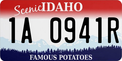 ID license plate 1A0941R