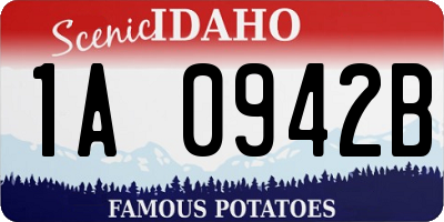 ID license plate 1A0942B