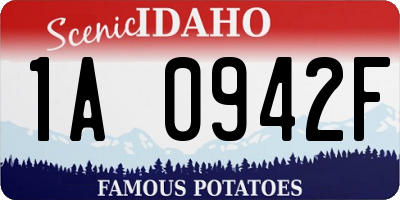 ID license plate 1A0942F