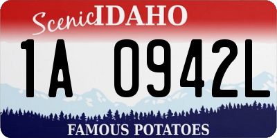 ID license plate 1A0942L