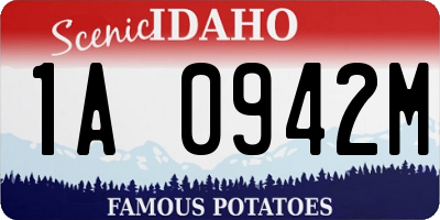ID license plate 1A0942M