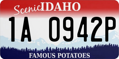 ID license plate 1A0942P
