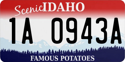 ID license plate 1A0943A