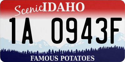 ID license plate 1A0943F