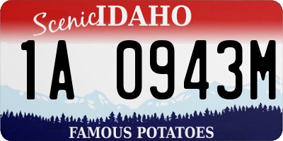 ID license plate 1A0943M