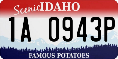 ID license plate 1A0943P