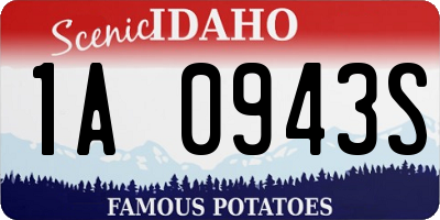 ID license plate 1A0943S