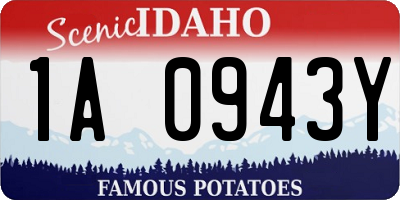 ID license plate 1A0943Y