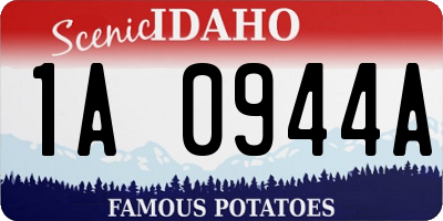 ID license plate 1A0944A