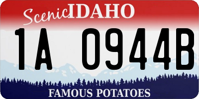 ID license plate 1A0944B