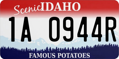 ID license plate 1A0944R