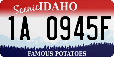 ID license plate 1A0945F