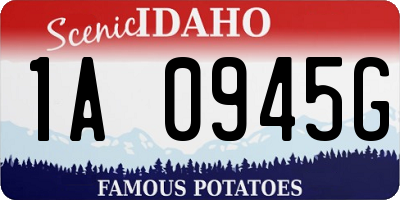ID license plate 1A0945G