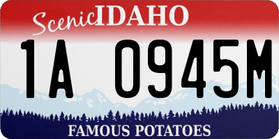 ID license plate 1A0945M