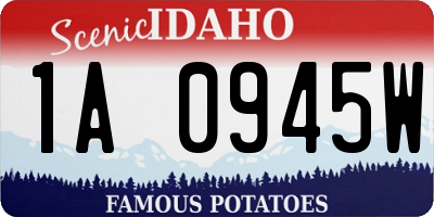 ID license plate 1A0945W