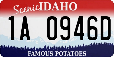ID license plate 1A0946D