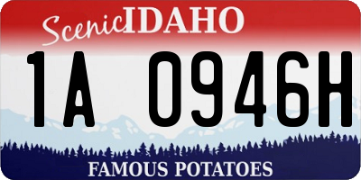 ID license plate 1A0946H