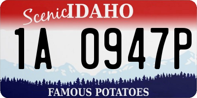 ID license plate 1A0947P