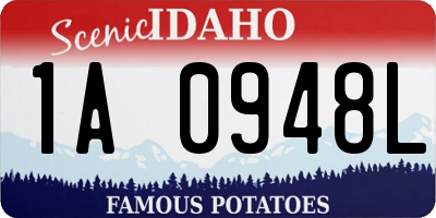 ID license plate 1A0948L