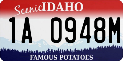ID license plate 1A0948M