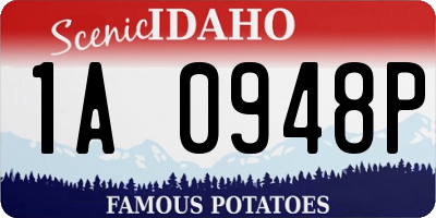 ID license plate 1A0948P