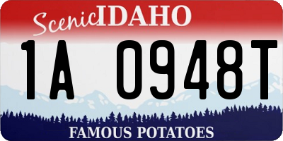ID license plate 1A0948T