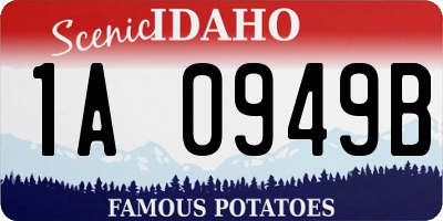 ID license plate 1A0949B
