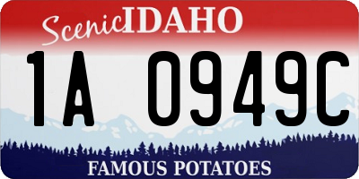 ID license plate 1A0949C