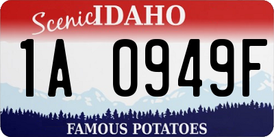 ID license plate 1A0949F