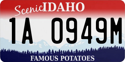 ID license plate 1A0949M