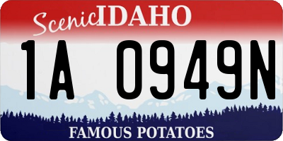 ID license plate 1A0949N