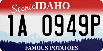 ID license plate 1A0949P