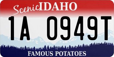 ID license plate 1A0949T
