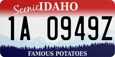 ID license plate 1A0949Z