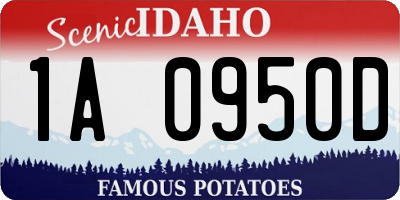 ID license plate 1A0950D