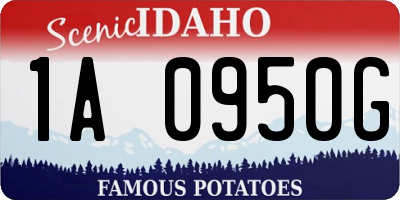 ID license plate 1A0950G