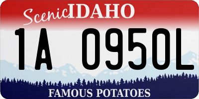 ID license plate 1A0950L