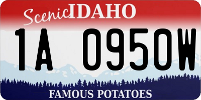 ID license plate 1A0950W