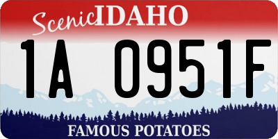 ID license plate 1A0951F