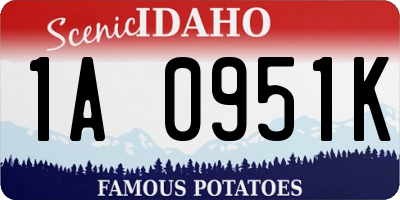 ID license plate 1A0951K