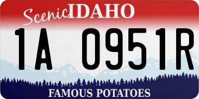ID license plate 1A0951R