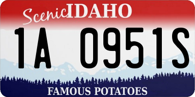 ID license plate 1A0951S