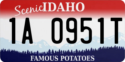 ID license plate 1A0951T