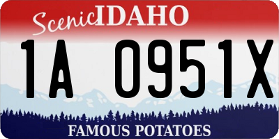 ID license plate 1A0951X