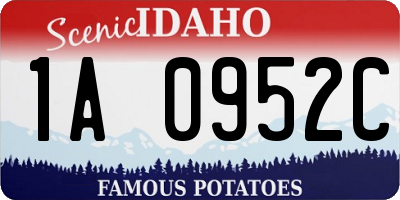 ID license plate 1A0952C