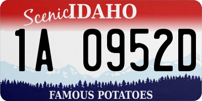 ID license plate 1A0952D