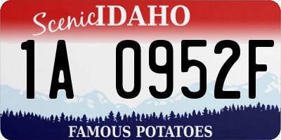 ID license plate 1A0952F