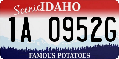 ID license plate 1A0952G